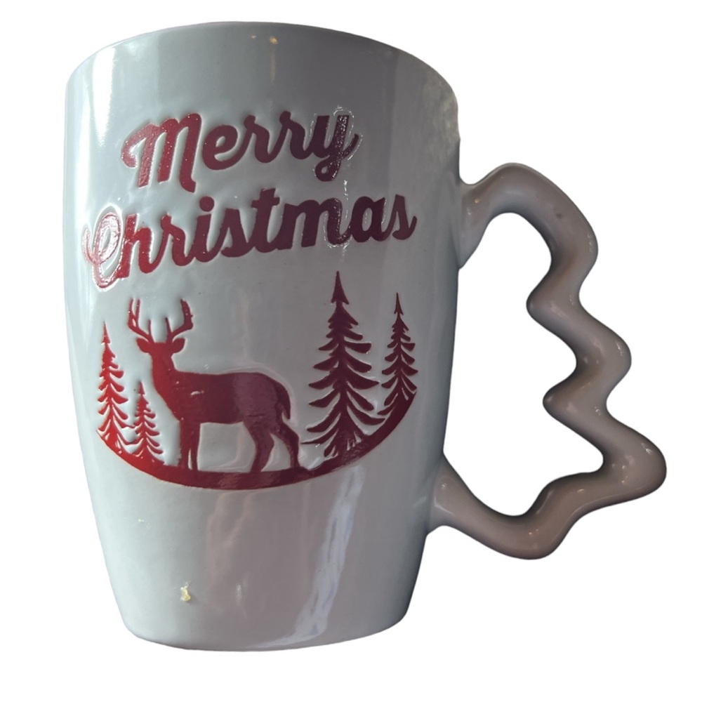 California Pantry Coffee Mug Merry Christmas Deer Silhouette Tree Handle 2021